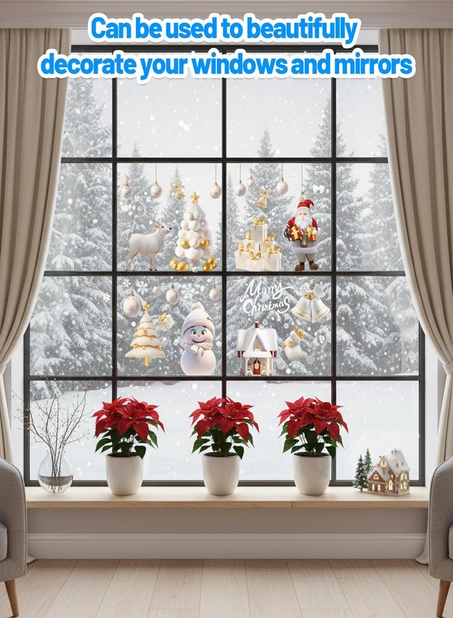 BharatBazaar Christmas Window Stickers, 9 Sheet Holiday Window Clings for Festive Decor, Reusable Static Decals, 20 x 30 cm Each, Ideal for Home and Retail Displays - Image 3